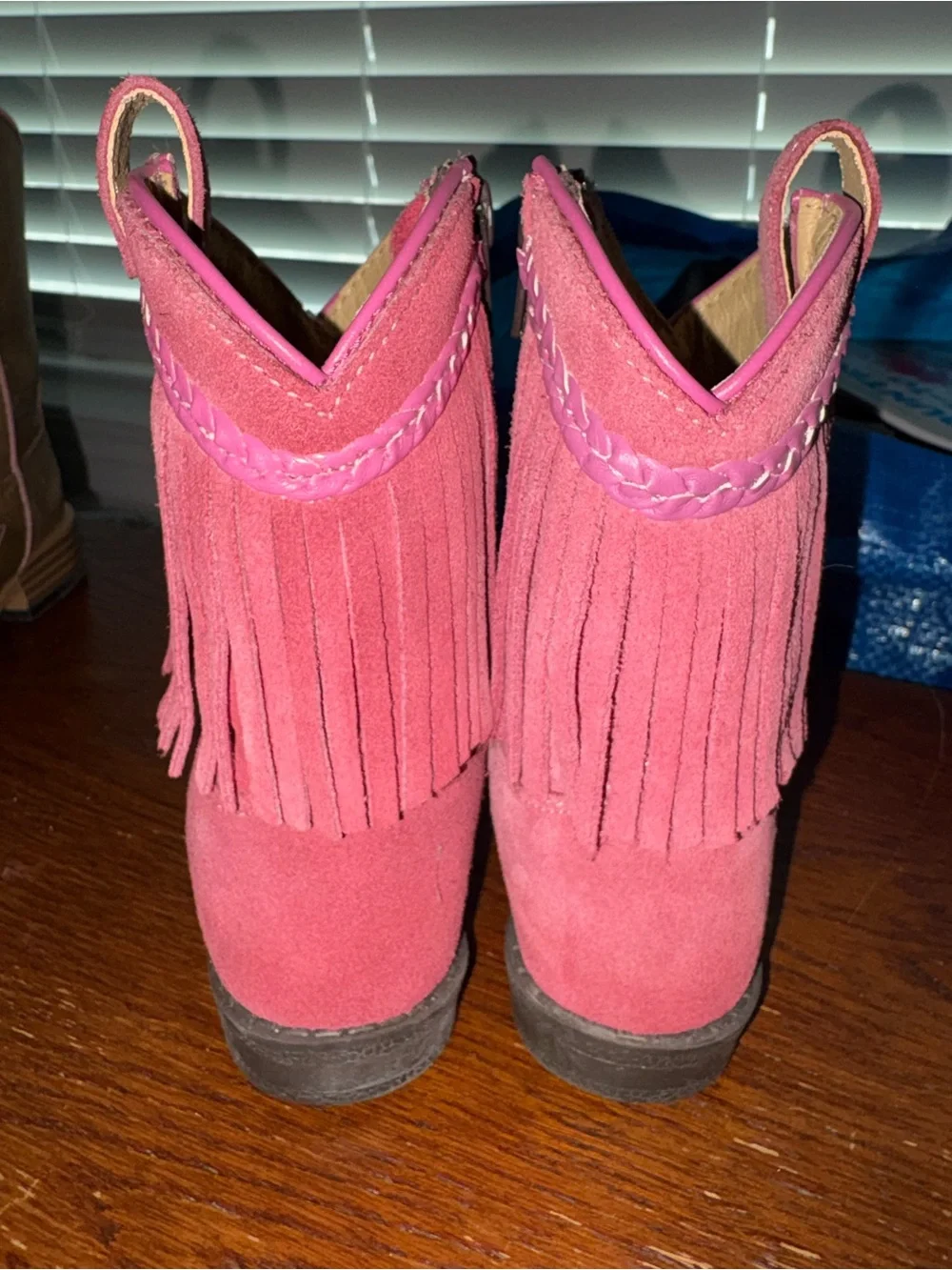 Pink Fringe Suede toddler Boots